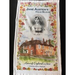 Jane Austen House Museum Countryside Art Tea Towel 100% Cotton  17” x 28”